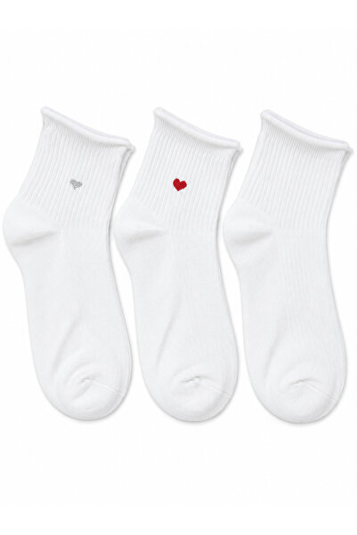 MIROX SOCKS Kadın Pamuklu Sıkmayan Lastikli Dikişsiz Düz ve Derbili Desenli K...