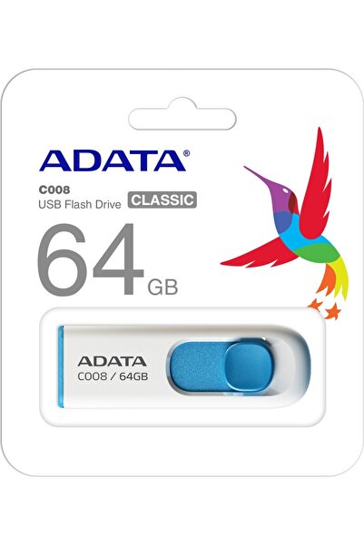 C008-64GB 64GB Usb2.0 Classic (White + Blue) Flash Bellek