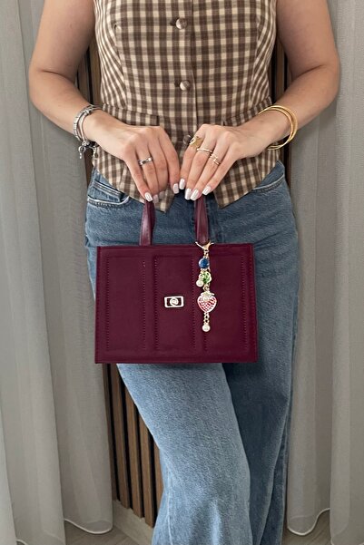 Fibag Women's Burgundy Suede Bag - Adjustable Long Strap Hand and Shoulder Ba...