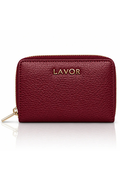 Lavor Μικρό Δερμάτινο γυναικείο πορτοφόλι 1-6081 Cherry