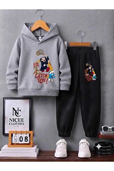 NC Nicee Clothes Children's Tracksuit Unisex (Gargamel Printed Winter)