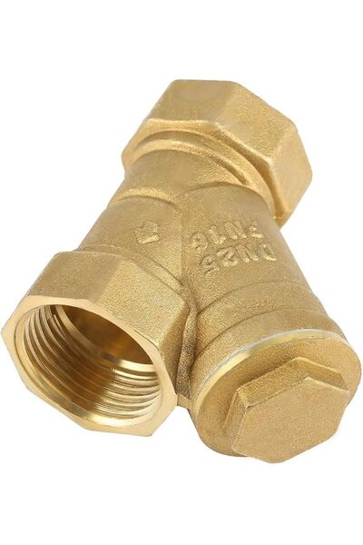 Hyuduo 1/2 Inch Brass Filter Valve Connector Y Shape Water Oil Strainer for P...