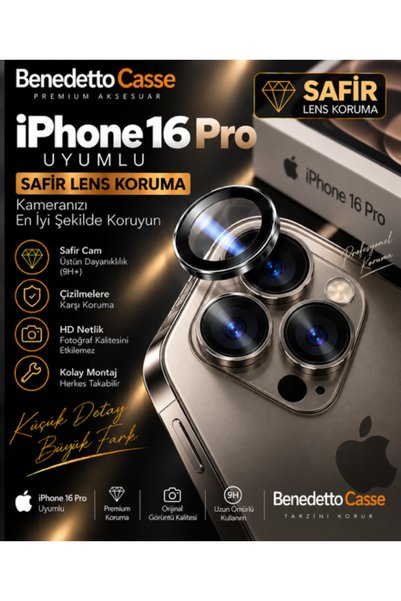 lucek cases iPhone 16 Pro Compatible Sapphire Camera Lens Protector – Easy In...