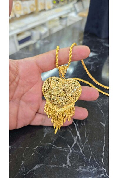 barisiva gold 22 AYAR ALTIN KAPLAMA HİNT KOLYE ZİNCİRİYLE BİRLİKTE KOLYE UCU ...