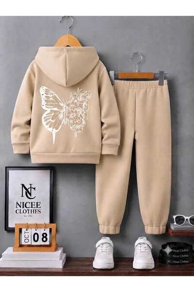 Leto Lykia Children's Tracksuit Set Unisex (Large Butterfly Winter Print on t...