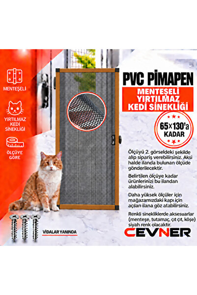 Genel Markalar PVC Pimapen Menteşeli Pet Tül Yırtılmaz Kedi Sinekliği Altınme...