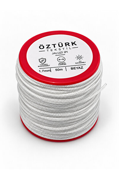 Öztürk Tekstil İp 1.7 mm Jaluzi ve Stor Perde İpi 50 Metre Polyester Düşük Es...