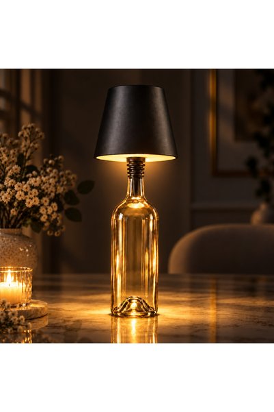 Coverzone Şişe Tipi LED Masa Lambası(Şişe Dahil Değildir), 3 Işık Seçenekli D...