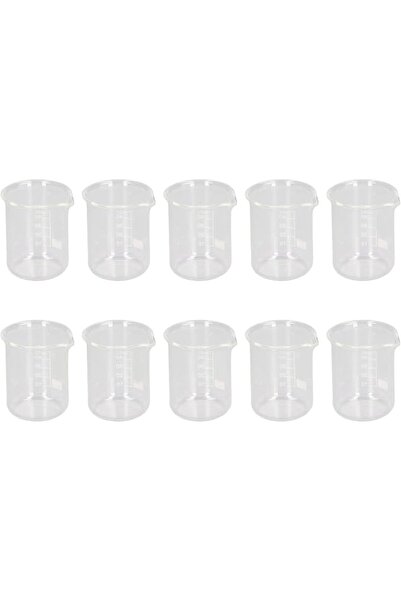 Ejoyous Glass Measuring Beaker, 10 Pcs Laboratory Glass Beaker 50ml Thick Exp...