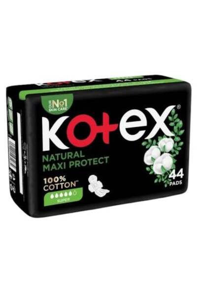 Kotex Kotex Natural Maxi Super Thick Sanitary Pads with Wings, 44 Pcs