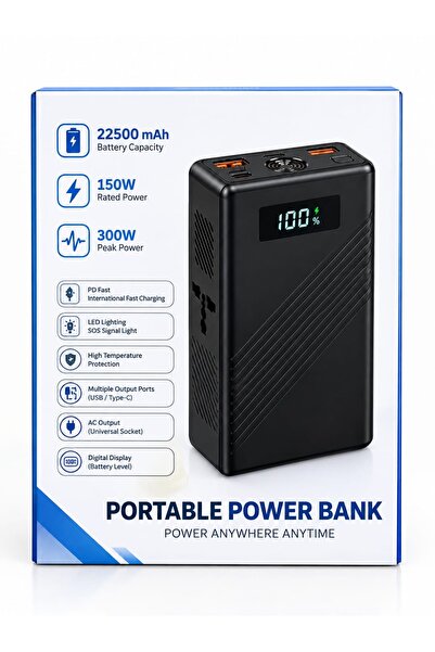 Generic Portable Power Bank 22500mAh 150W Rated High-Power Portable Charger