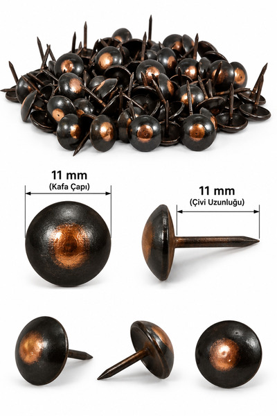 BRUEL 11 mm Barok Kabara Çivisi 50 Adet – Dekoratif Ahşap Sandık Kapı Koltuk ...
