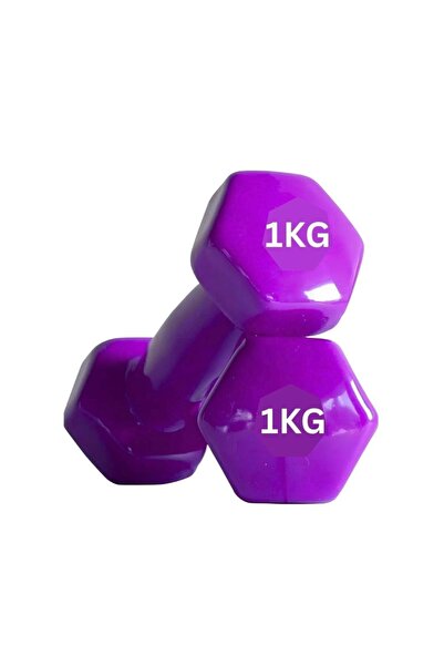 Generic 1KG Hex Dumbbell Pair – Vinyl Coated Hand Weights for Home Gym, Stren...