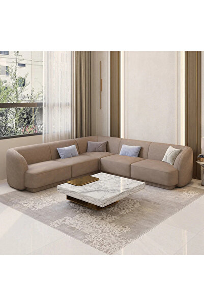 BSB Modern Comfortable Velvet Sofa in L Shape - Dimensions 280X140X85X85 cm -...