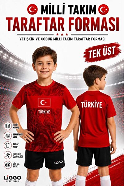 Liggo Turkey National Team Kids' Jersey Single Top Turkey Jersey