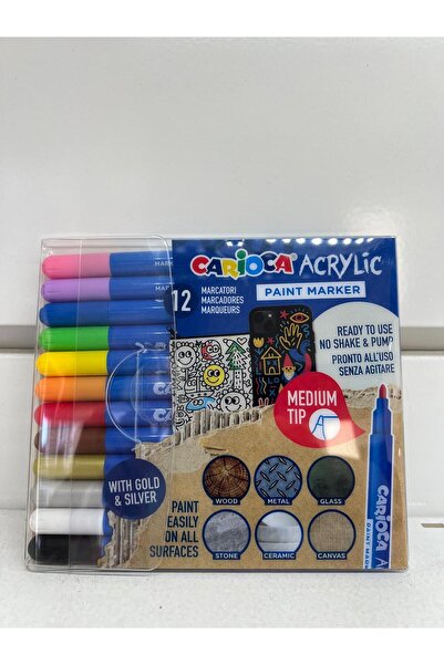 carioca akrilik paint marker 12 renk