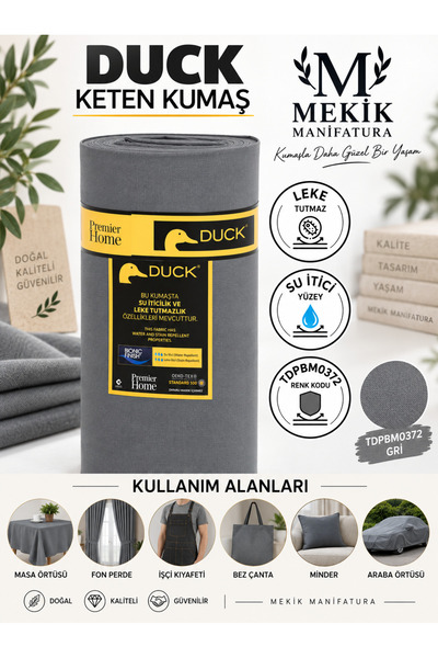 MEKİK MANİFATURA Plain Color Duck Linen Fabric