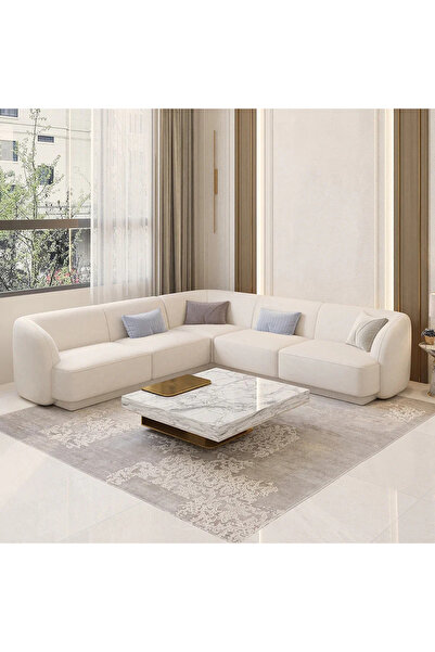 BSB Modern Comfortable Velvet Sofa in L Shape - Dimensions 280X140X85X85 cm -...