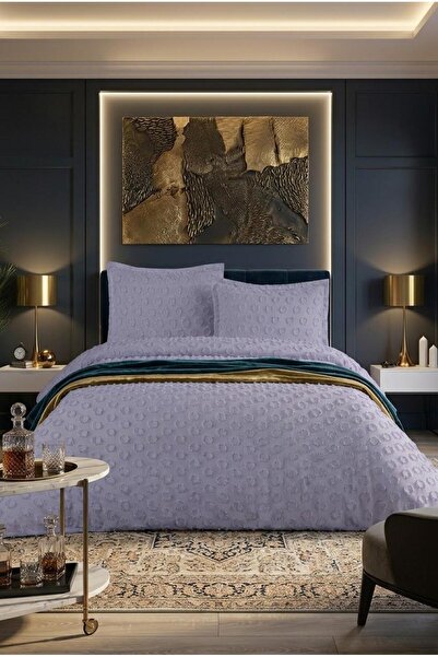 ARSEM EV TEKSTİL Bodrum Grey Διπλό Κάλυμμα Κρεβατιού Πικέ Σενίλ 3 Τεμάχια 2 Μ...