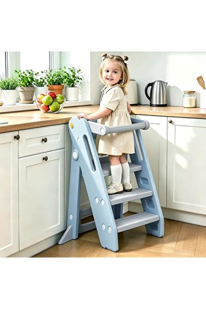 GENERAL Toddler Tower Step Stool, Foldable Adjustable Kids Kitchen Helper wit...