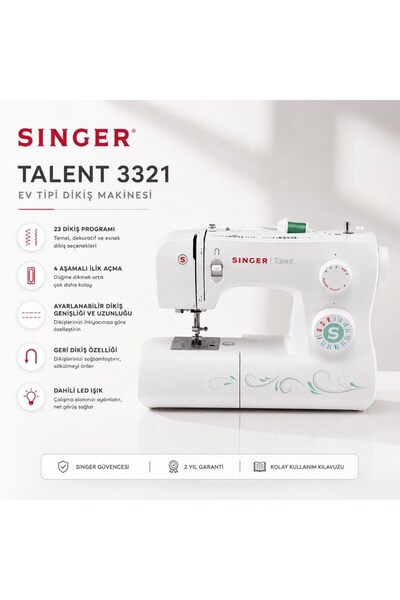 SİNGER 3321 Ev Tipi Dikiş Makinesi Elektronik Dikiş & Piko Özellikleri ile Ku...