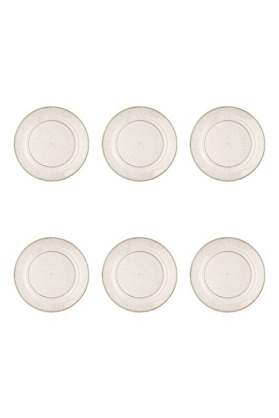 OEM Set 6 farfurii reutilizabile din plastic transparent cu glitter auriu 26 cm