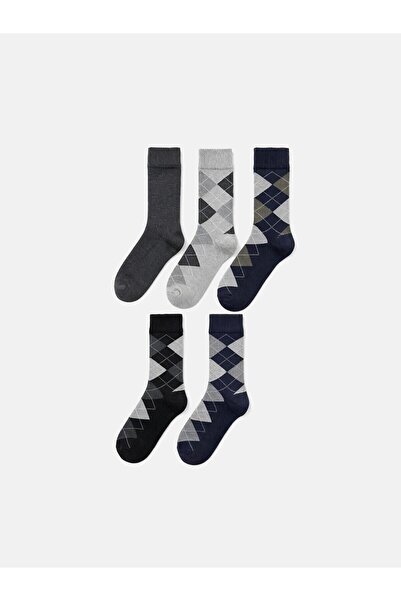 LC Waikiki Mixed Diamond Patterned Men's Socks 5-Pack (W6)