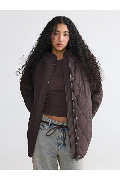 LC Waikiki Hooded Quilted Oversize Women's Puffer Coat (W6)