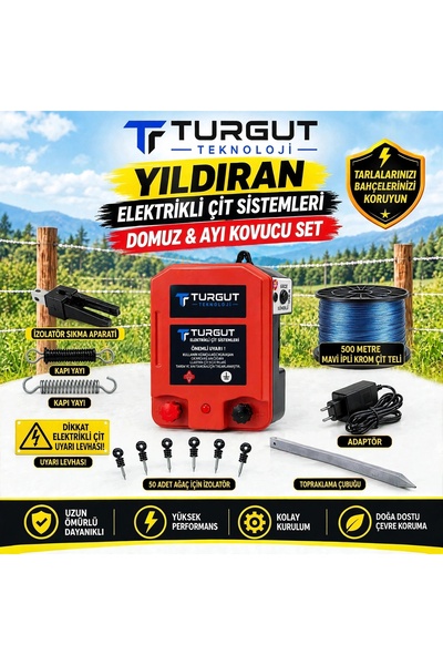 Genel Markalar Set KROM TEL İP TURGUT TEKNOLOJİ YILDIRAN ELEKTRİKLİ ÇİT SİSTE...