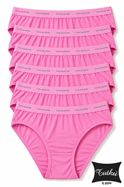 Tutku Kadın 6’lı Pembe Pamuklu Likralı Bikini Külot 0599