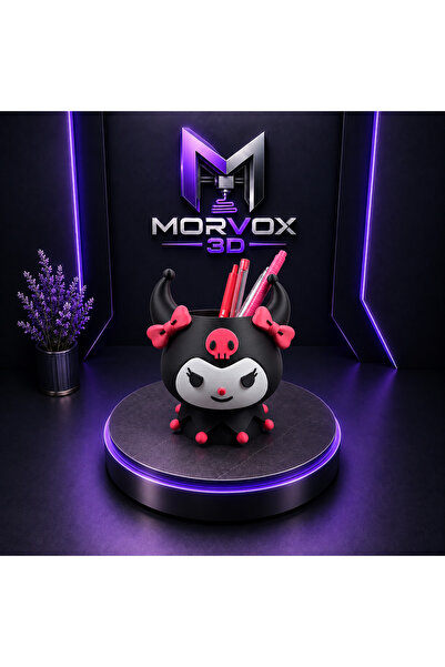 Morvox 3D Kuromi Temalı Kalemlik – Dekoratif Masaüstü Organizer