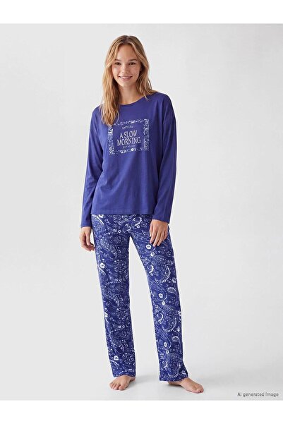 LC Waikiki Crew Neck Printed Women's Pajama Set (W6)