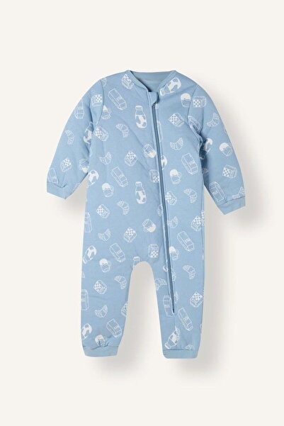 DeFacto Patterned Zippered Jumpsuit for Baby Boy (26 Wn)