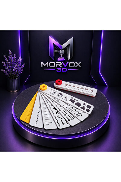 Morvox 3D Çok Fonksiyonlu Şablon Cetvel Seti – Geometrik Şekil ve Çizim Şablonları