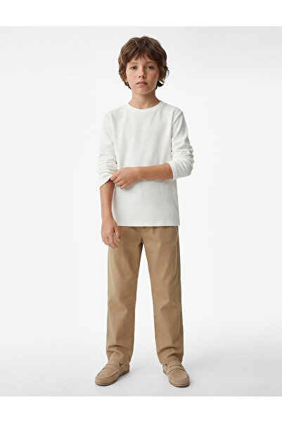 Koton Crew Neck Cotton Basic Long Sleeve School T-Shirt