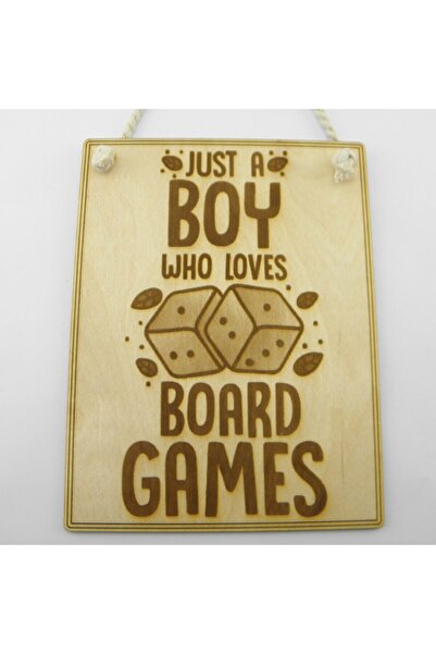 Generic Brand Ξύλινη Ταμπέλα “Boy Love Board Games”