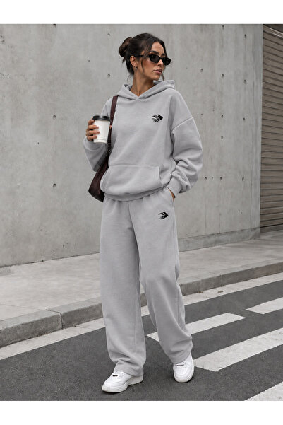 COMANCHERO Unisex Kadın Erkek Alev İzi Baskılı Oversize Kışlık Sweatshirt Ve ...