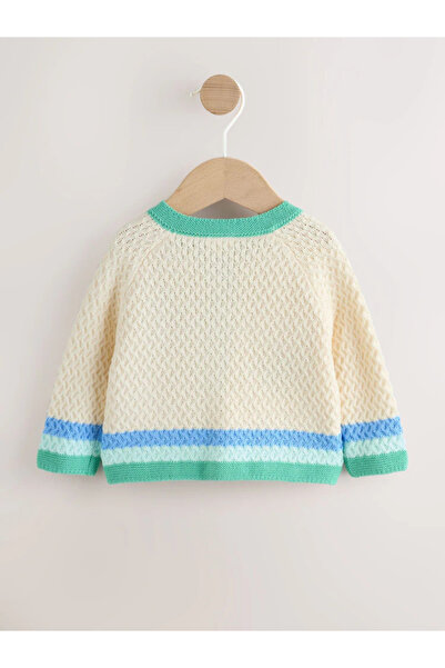 Next Baby 100% Organic Cotton Multi-Colored Pastel Crochet Embroidered Children's Knitted Cardigan Alyh53537