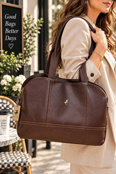 Çanta Trend Miami Polo Club Women's Oversized Leather Look Casual Bag