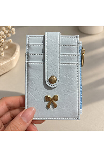BAGS Bow-Tie Zippered Snap Fastener Card Holder Wallet with 3 Card Compartmen...