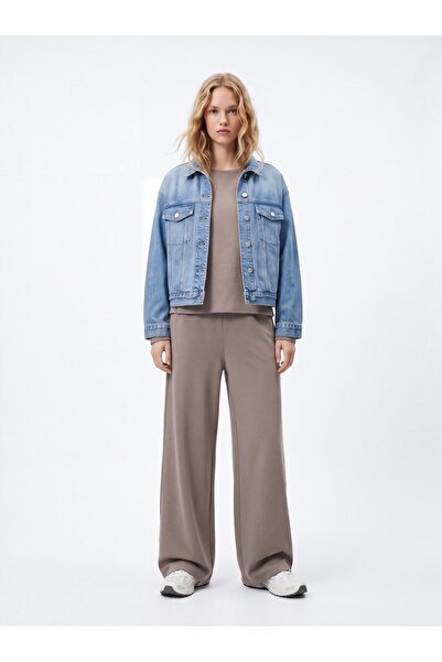 Ltb Regular Fit Elastic Waist Beige Trousers
