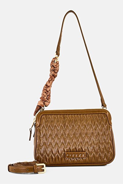 Sisley Women Quilted Cross Body Bag, Brown