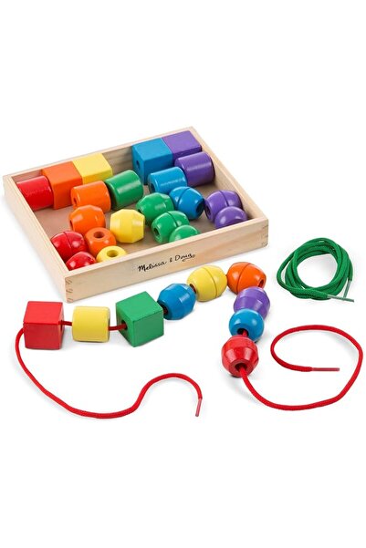 Melissa & Doug Primary Lacing Beads - Educational Toy With 30 Wooden Beads an...