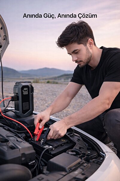 thorqtech Akü Takviye | 4 in 1 Şarjlı Akü Takviye Cihazı | 12.000 mAh Gerçek Değer | Akım Koruma | Güçlü Seri