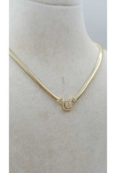 Jerie Baguette Mounted Italian Chain Necklace