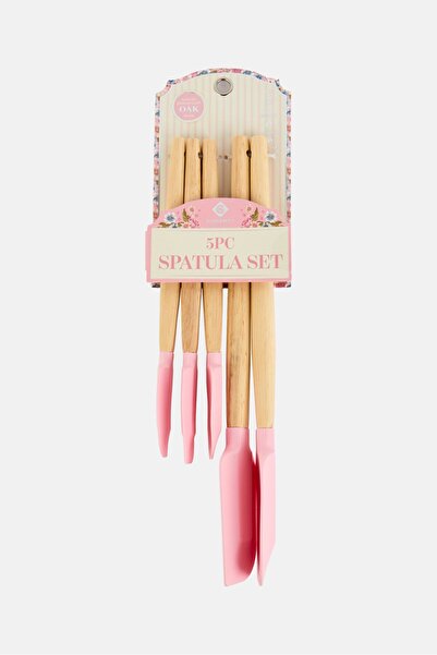 Gourmet 5 Pieces Silicon Spatula Set, Pink