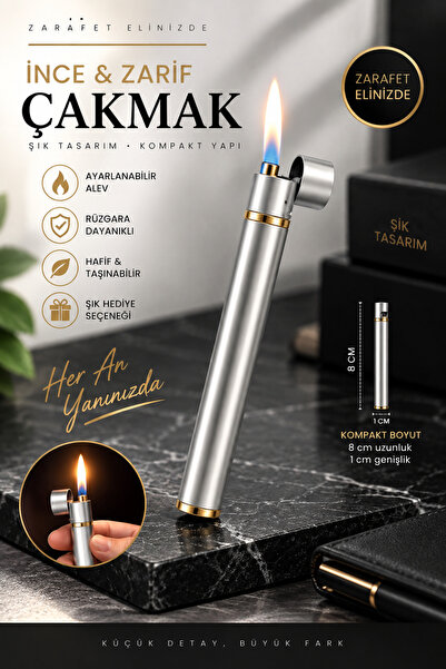 ONRSTORE İnce Kalem Tasarımlı Gaz Dolumlu Metal Kapaklı Premium