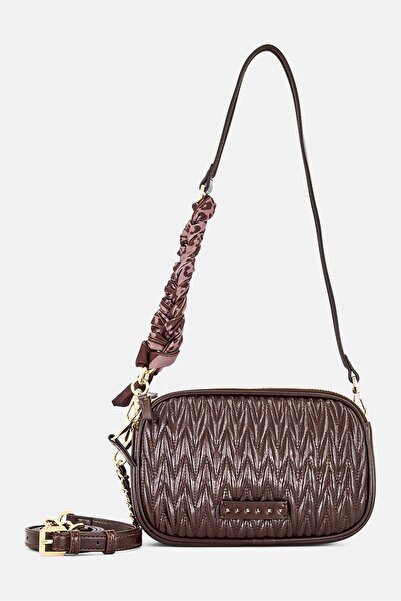 Sisley Women Brand Logo Cross Body Bag, Dark Brown