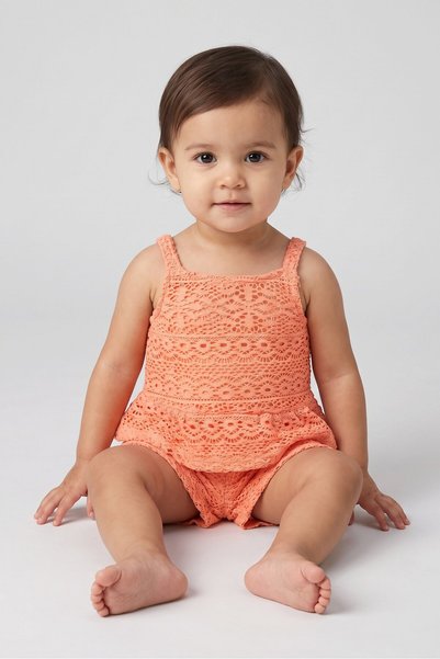 In Between Toddlers Girl 3 Pieces Top And Bottom With Scrunchies Set, Coral