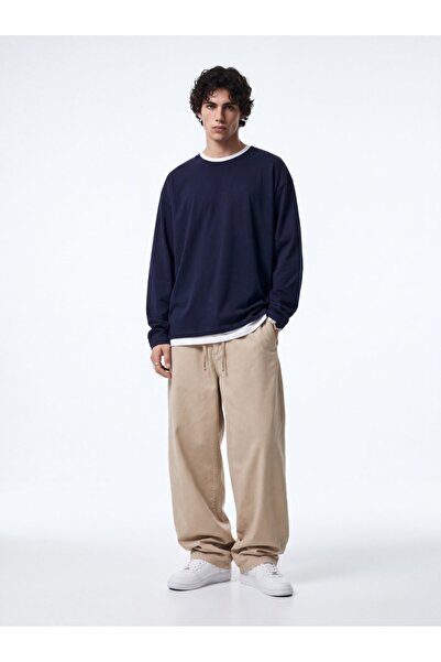 Ltb Regular Fit Flamlı Basic Navy Blue Sweatshirt